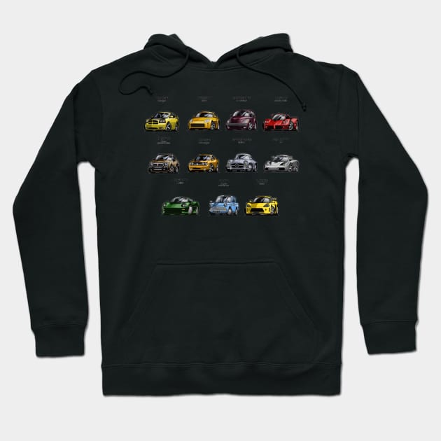 Cartoon Cars Hoodie by HappyInk